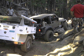 Bud with an Adventure Trailer on The Sluice